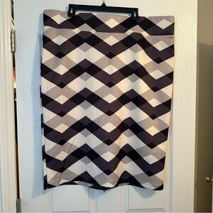 Eloquii Monochrome Zigzag Pencil Skirt